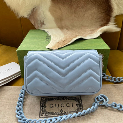 MARMONT MINI HANDBAG 16 IN BLUE PASTEL CALFSKIN
