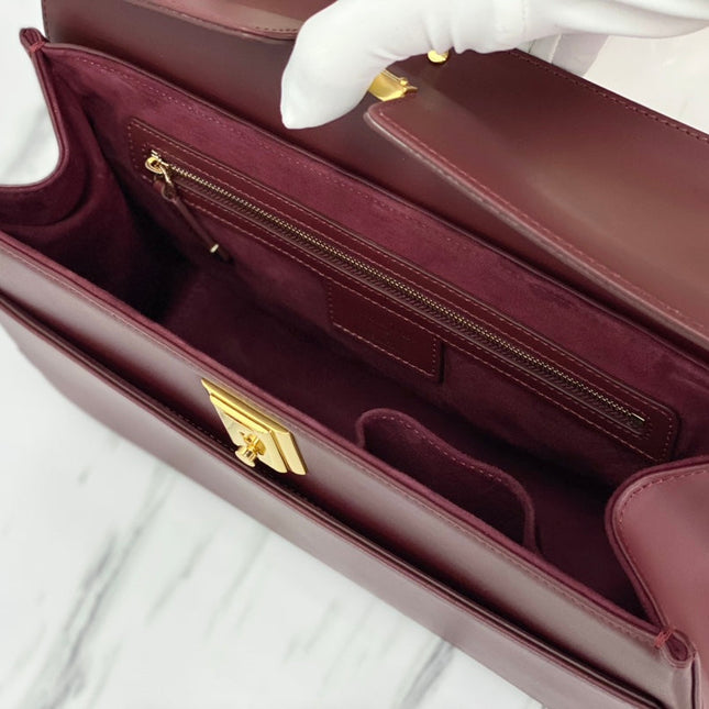 PARISIENNE 30 HANDBAG IN MULBERRY PURPLE SMOOTH CALFSKIN