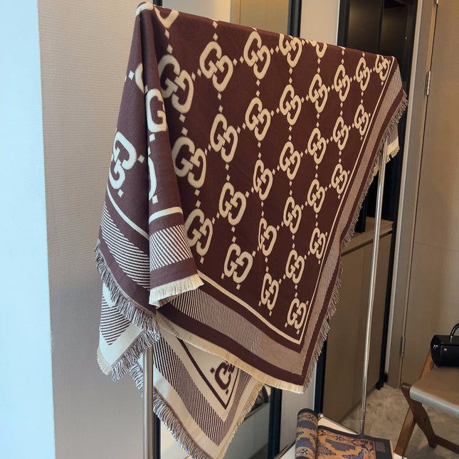 GUCCI 26S SCARF 140 IN CASHMERE AND SILK 504695