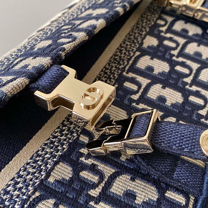 SMALL DIORCAMP BAG 23 OBLIQUE BLUE EMBROIDERY
