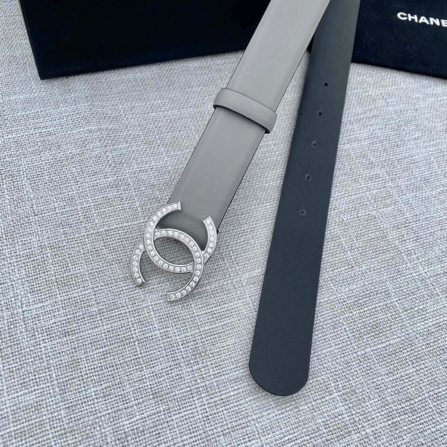 CHANEL 26S BELT 30 MM IN GREY CALFSKIN 661511