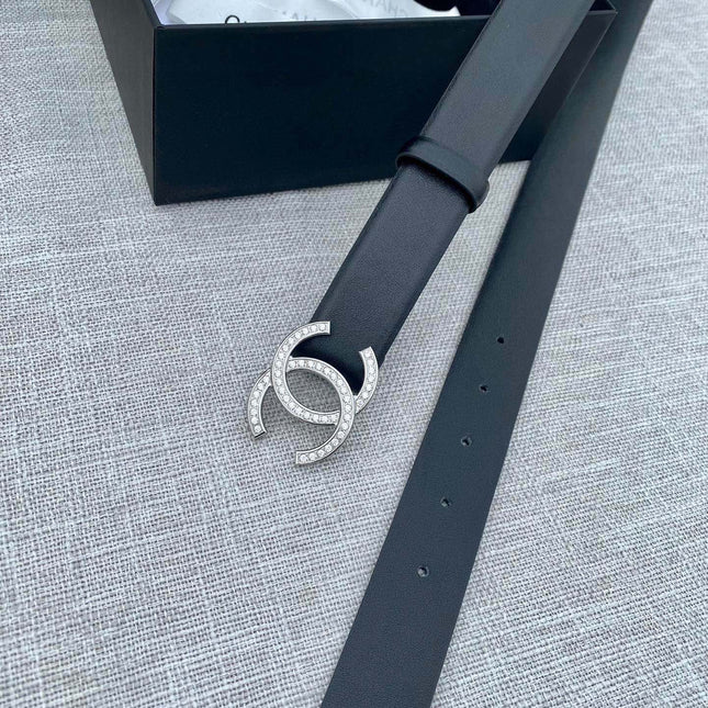 CHANEL 26S BELT 30 MM IN BLACK CALFSKIN 661516