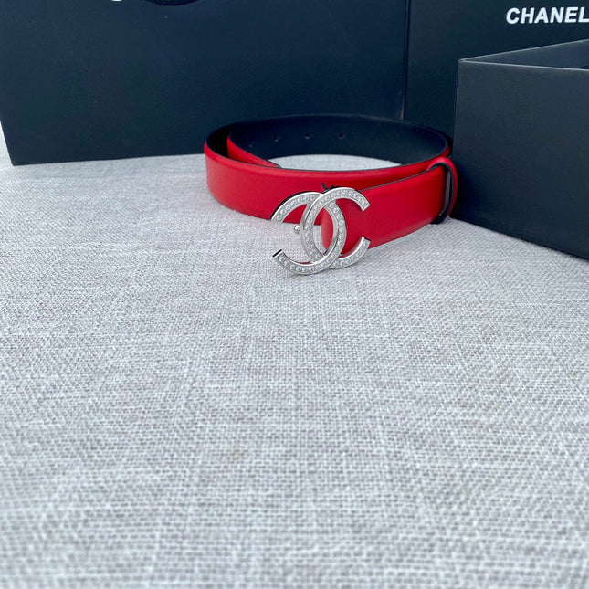 CHANEL 26S BELT 30 MM IN RED CALFSKIN 661517