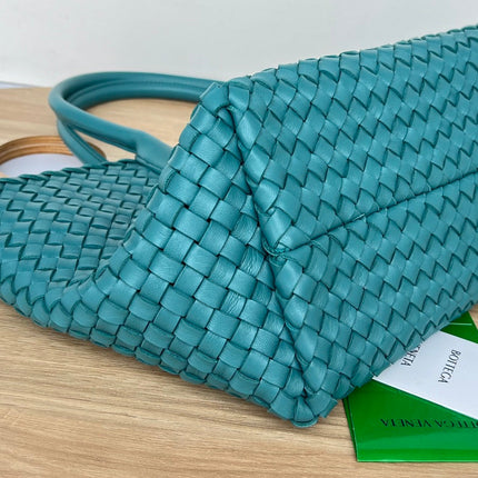 SMALL CABAT 32 IN TEAL BLUE LAMBSKIN