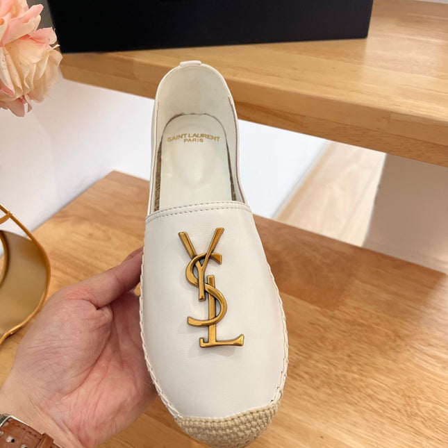 SL YVES LOGO SLIP ON WHITE CALFSKIN