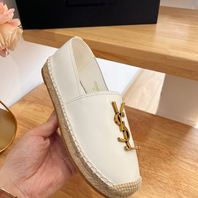 SL YVES LOGO SLIP ON WHITE CALFSKIN