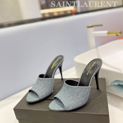 SL GOLDIE MULES STONE COLOR DENIM