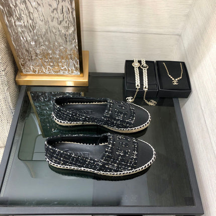 LOAFER IN BLACK MIX WHITE WOOL TWEED