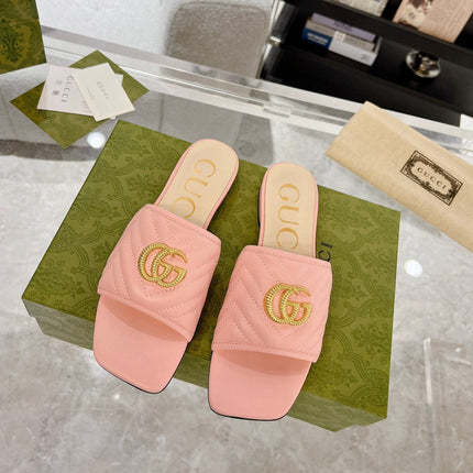 GG EXCLUSIVE SLIDE SANDAL LIGHT PINK CALFSKIN