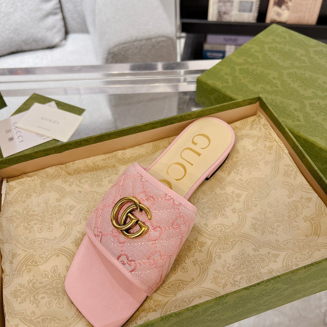 GG EXCLUSIVE SLIDE SANDAL LIGHT PINK FABRIC