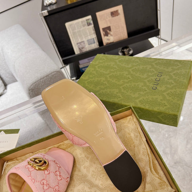 GG EXCLUSIVE SLIDE SANDAL LIGHT PINK FABRIC