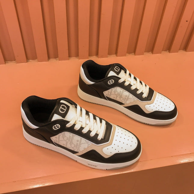CD B27 LOW-TOP SNEAKER BLACK-WHITE MESH CALFSKIN