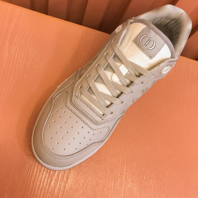 CD B27 LOW-TOP SNEAKER CREAM GREY MESH CALFSKIN