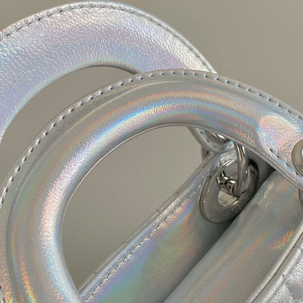 MICRO LADY 12 BAG IN SILVER LAMBSKIN