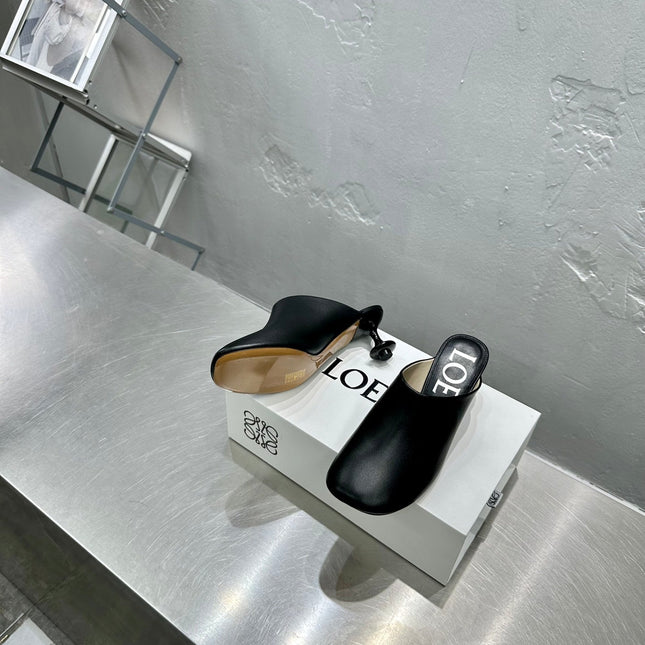 LW TOY MULE 55 BLACK CALFSKIN