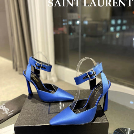 SL FANNY SLINGBACK PUMPS COBALT SATIN