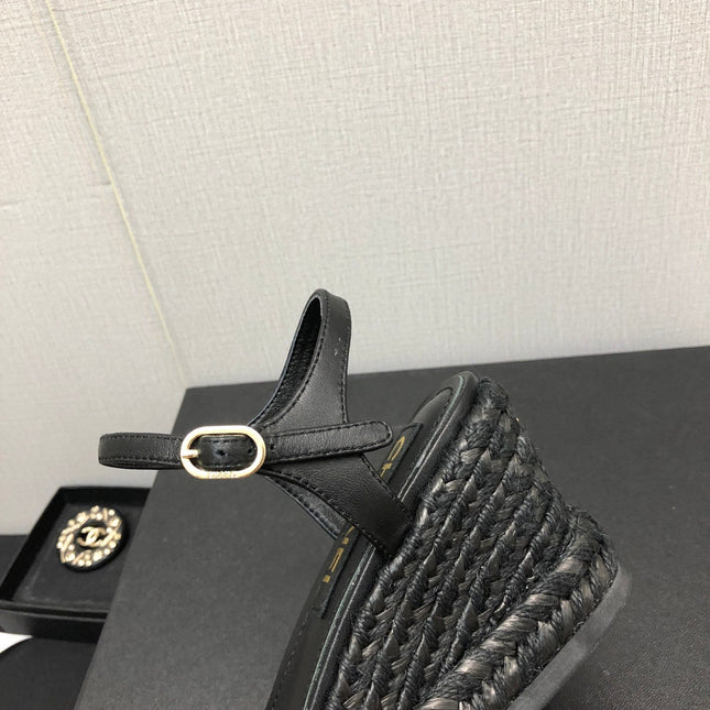 MARY JANE WEDGE BLACK LAMBSKIN