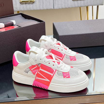 VALENTINO 25S GARAVANI VL7N SNEAKERS IN WHITE MIX PINK LAMBSKIN