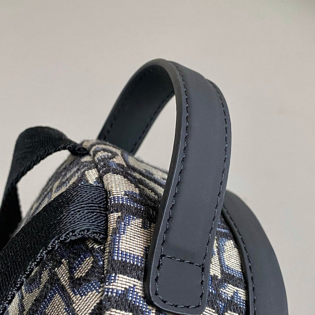 MINI RIDER BACKPACK 24 BEIGE AND BLACK OBLIQUE JACQUARD