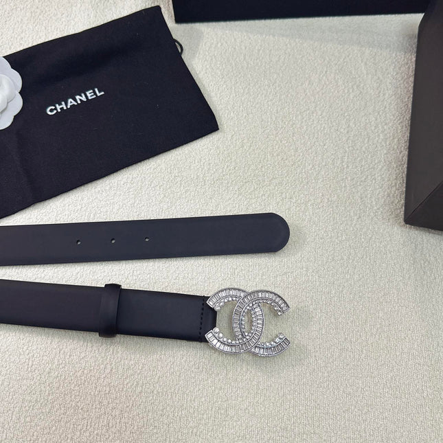 CHANEL 26S BELT 30 MM IN BLACK CALFSKIN 669346