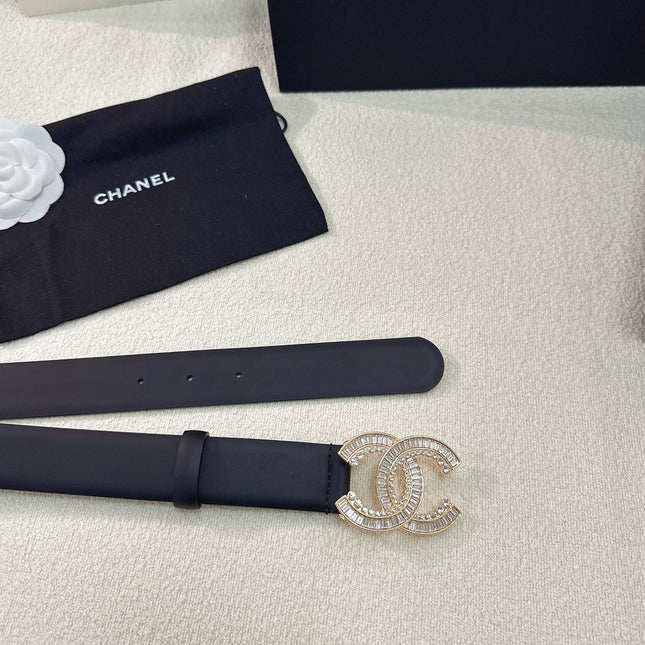 CHANEL 26S BELT 30 MM IN BLACK CALFSKIN 669347