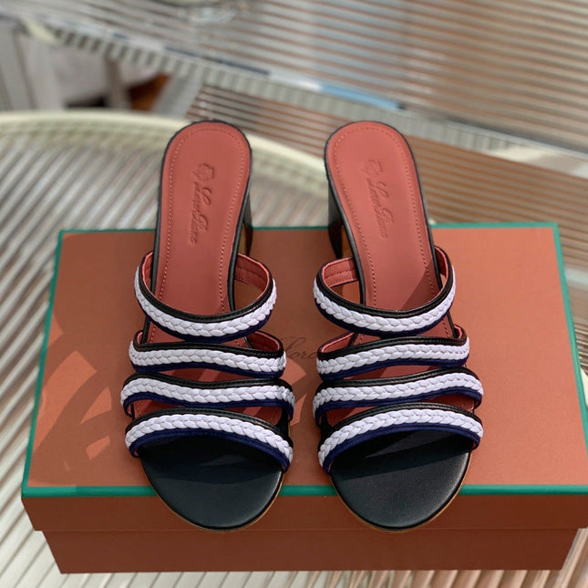 LP SPRIGHTLY CHARMS MID-SANDAL WHITE AND BLACK CALFSKIN