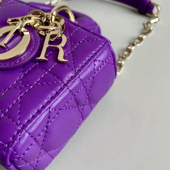 MINI D-JOY BAG 17 IN VIOLET PURPLE LAMBSKIN