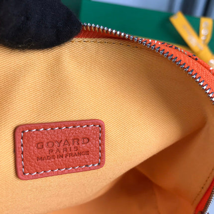 VENDÔME COSMETIC POUCH 17 IN ORANGE GOYARDINE CANVAS AND CALFSKIN TRIM
