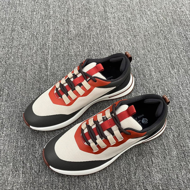 LP BRUNELLO SNEAKERS MULTI-RUBY AND WHITE MESH CALFSKIN