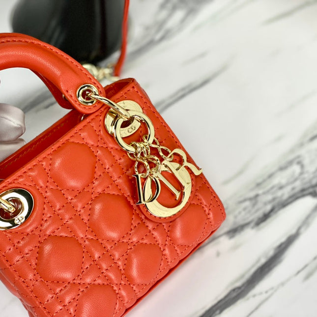 MICRO LADY 12 BAG IN SCARLET RED LAMBSKIN