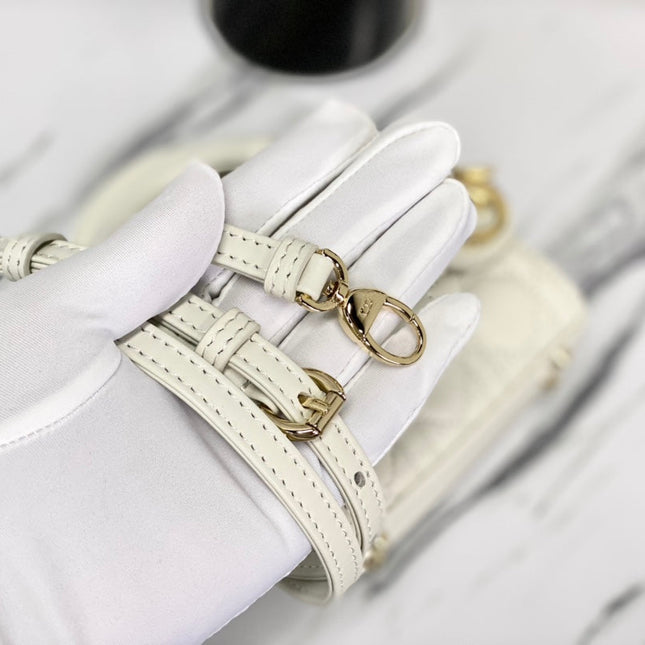 MICRO LADY 12 BAG IN WHITE LAMBSKIN