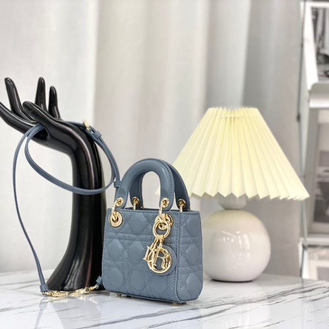 MICRO LADY 12 BAG IN BLUE SAPPHIRE LAMBSKIN