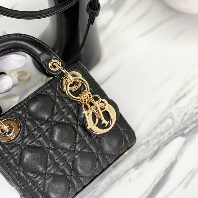 MICRO LADY 12 BAG IN BLACK LAMBSKIN