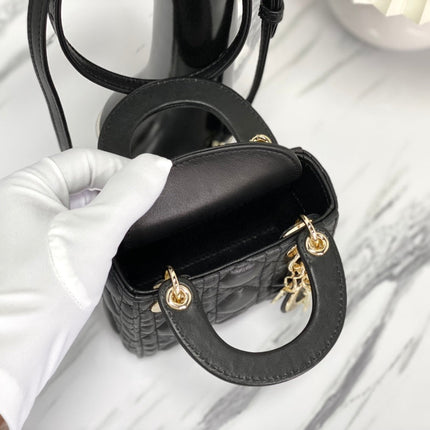MICRO LADY 12 BAG IN BLACK LAMBSKIN