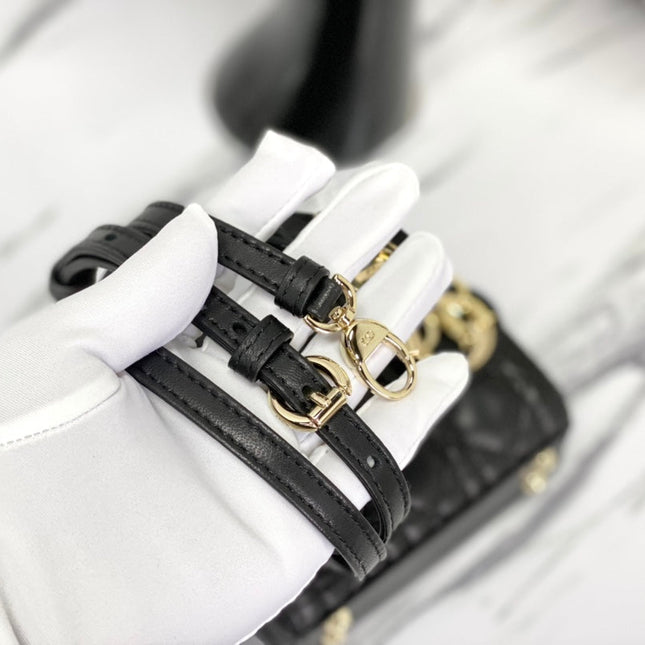 MICRO LADY 12 BAG IN BLACK LAMBSKIN
