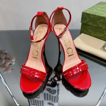 GG 105 HIGH HEEL SANDAL CRIMSON LAMBSKIN