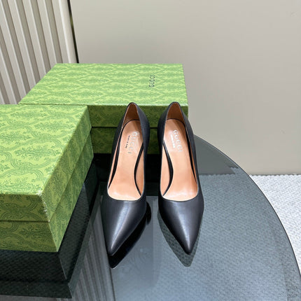 GG 105 BASIC HIGH HEEL BLACK LAMBSKIN