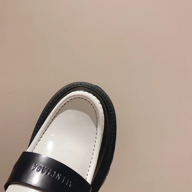 BALENCIAGA 25S LOAFERS IN BLACK MIX WHITE CALFSKIN
