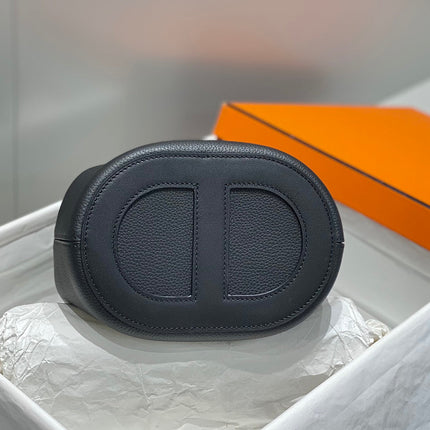 HERMES 25S IN THE LOOP 18 IN BLACK CALFSKIN SILVER HARDWARE