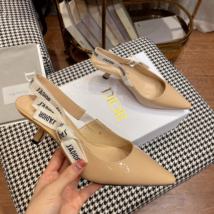 J'ADIOR SLINGBACK PUMPS IN BEIGE CALFSKIN