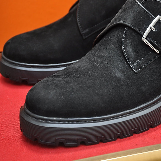 HM MONK STRAP BLACK SUEDE