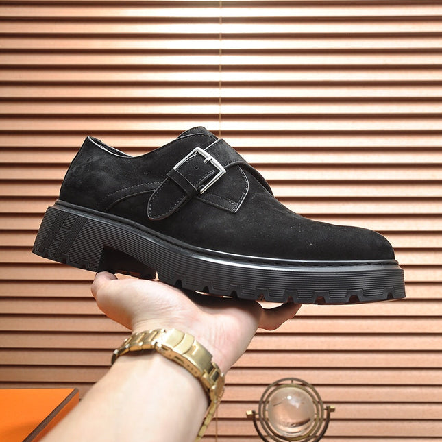 HM MONK STRAP BLACK SUEDE