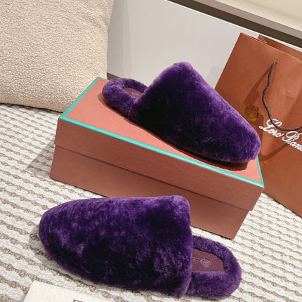 LP NATURAL WINTERCOZY WOOL VIOLET SLIPPERS