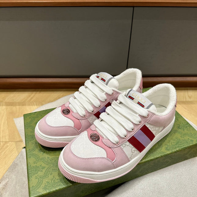 GG WOMEN'S SCREENER TRAINER LIGHT PINK CALFSKIN