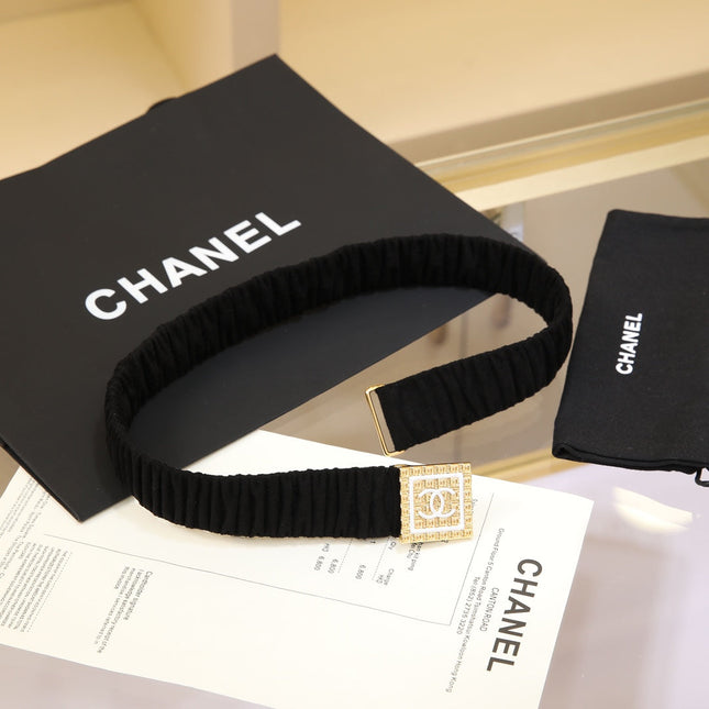 CHANEL 26S BELT 30 MM IN BLACK CALFSKIN 658427