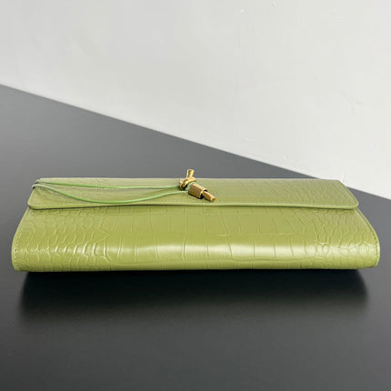 ANDIAMO CLUTCH 31 IN BARLEY CORN CROCODILE PATTERN CALFSKIN