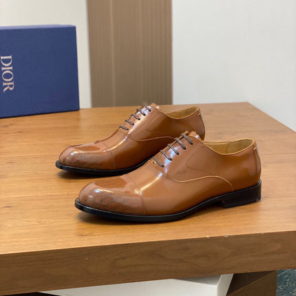 CD TIMELESS SIMPLE OXFORD TAWNY POLISHED CALFSKIN