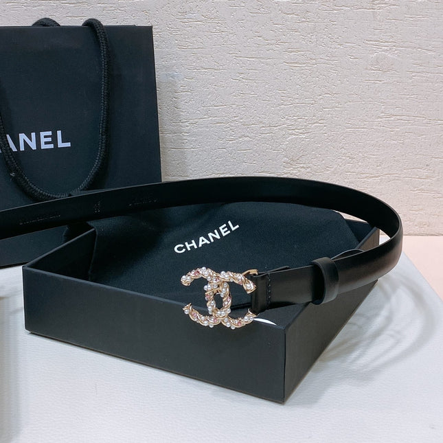 CHANEL 26S BELT 20 MM IN BLACK CALFSKIN 655210