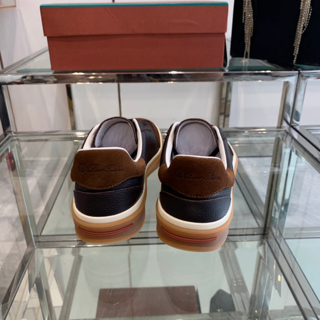 LP TENNIS WALK SNEAKERS ANCHOR AND BROWN CALFSKIN