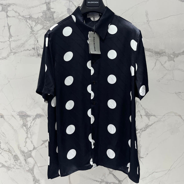 BALENCIAGA 26S SHORT-SLEEVE POLKA DOT SHIRT 315